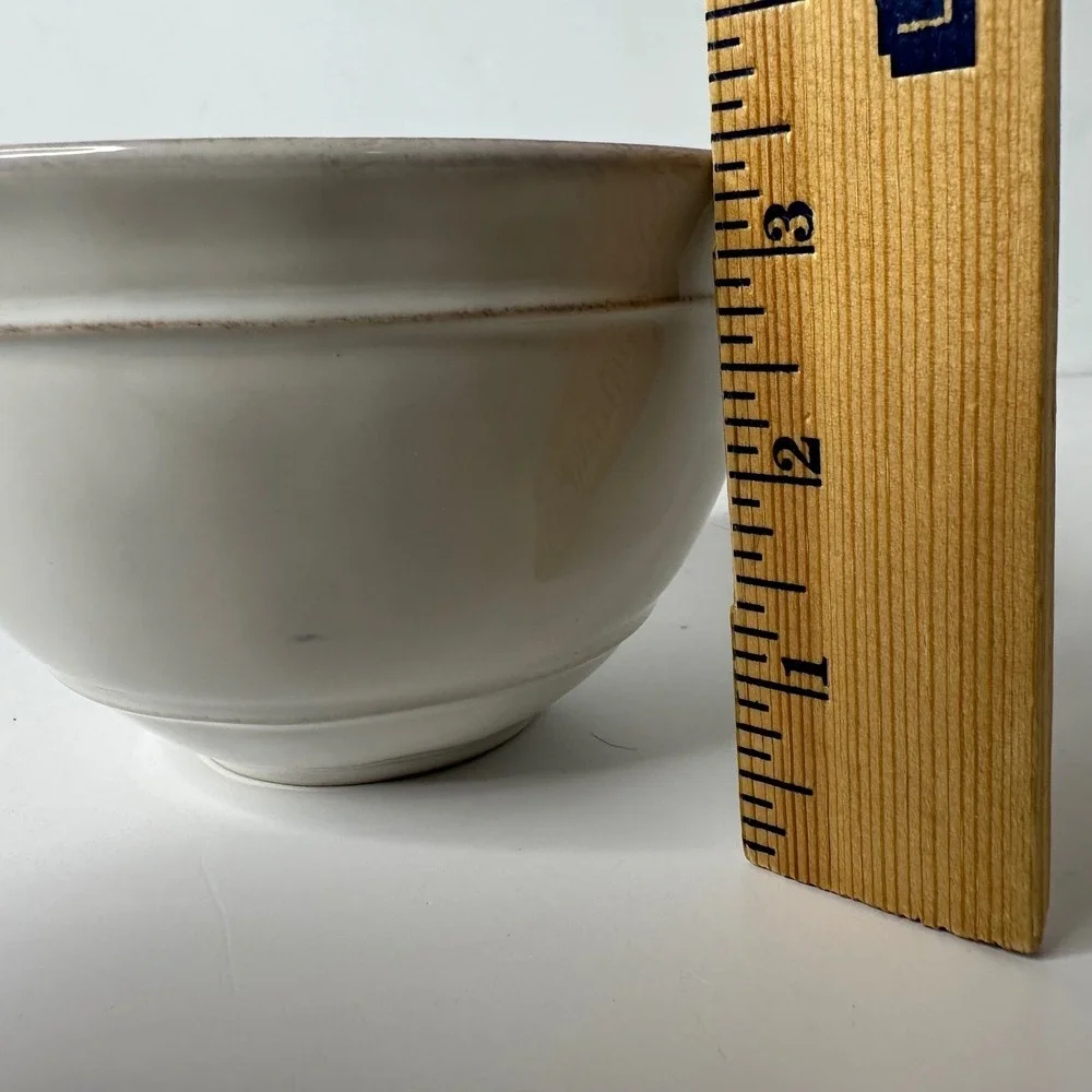 Set of 3 Pottery Barn Cambria Cereal Soup Bowls Stone Off White Portugal 6